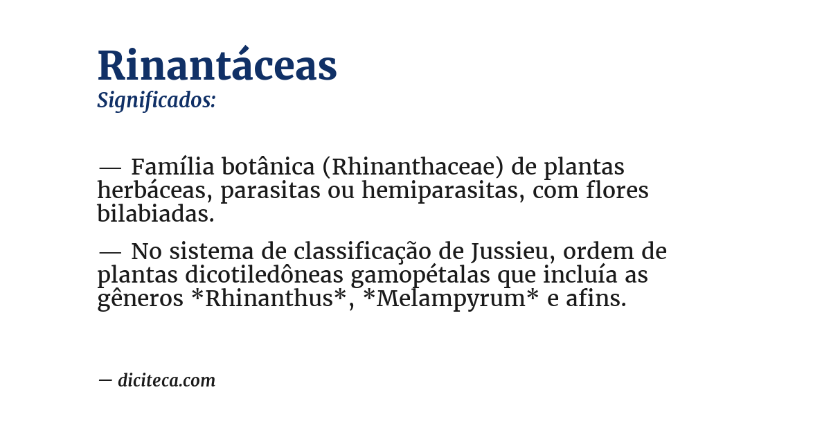 Significado de rinantáceas