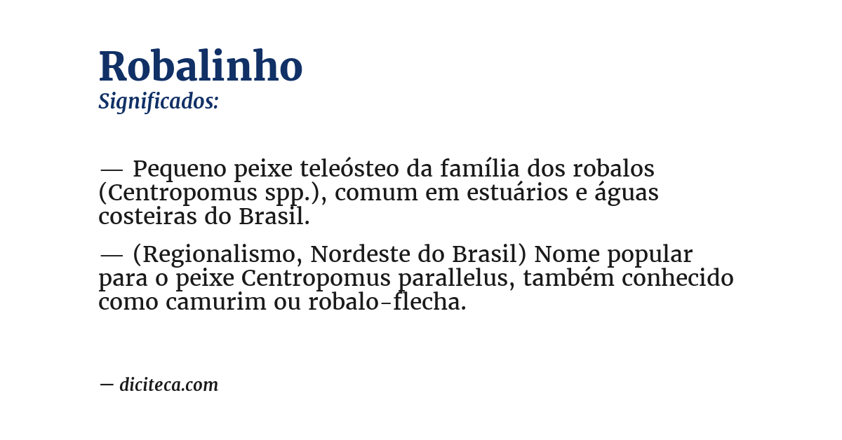 Significado de robalinho