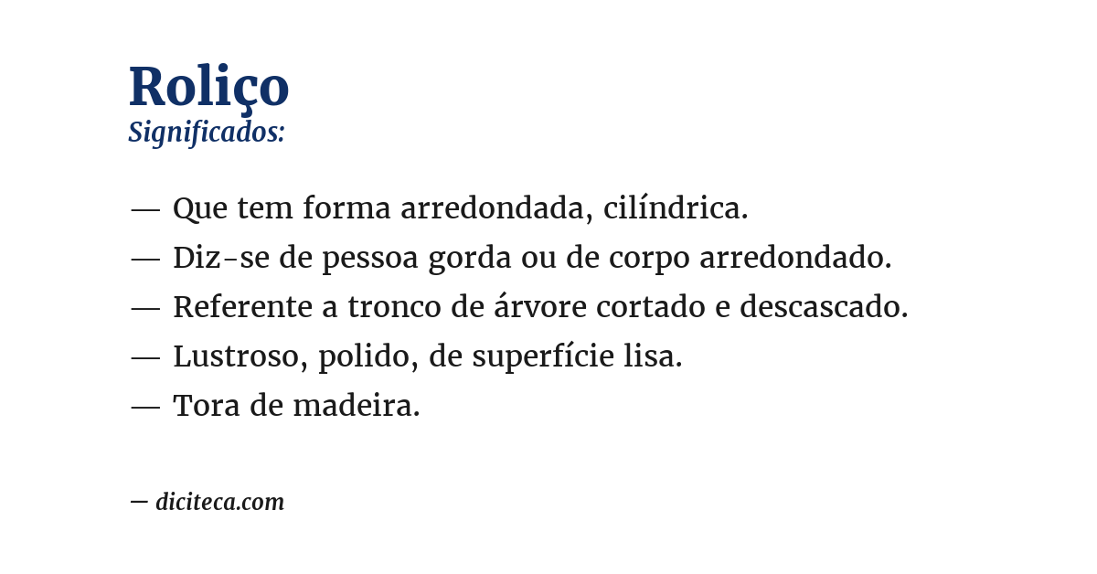 Significado de roliço