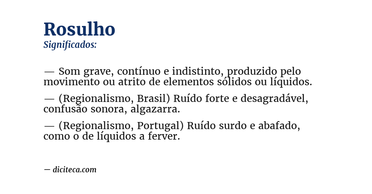 Significado de rosulho