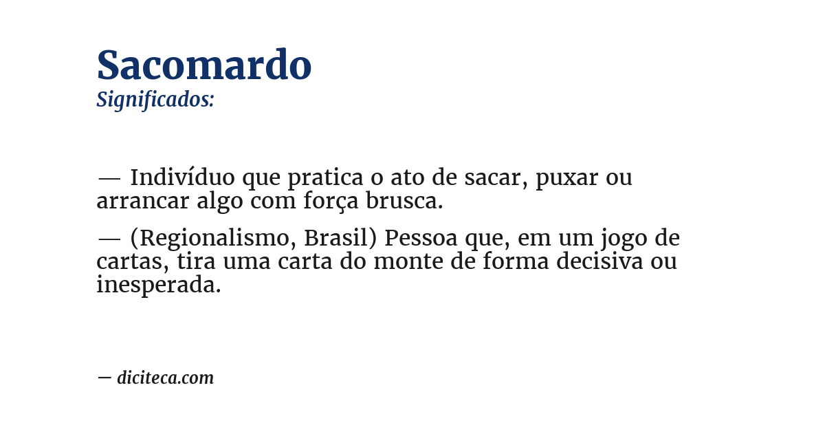 Significado de sacomardo