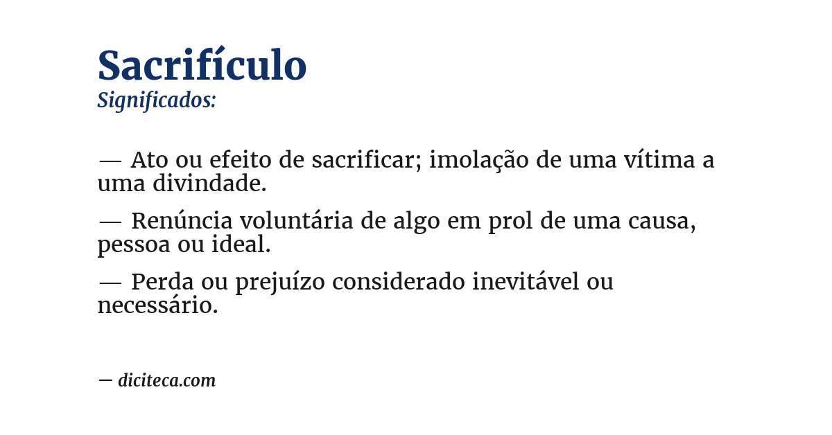 Significado de sacrifículo