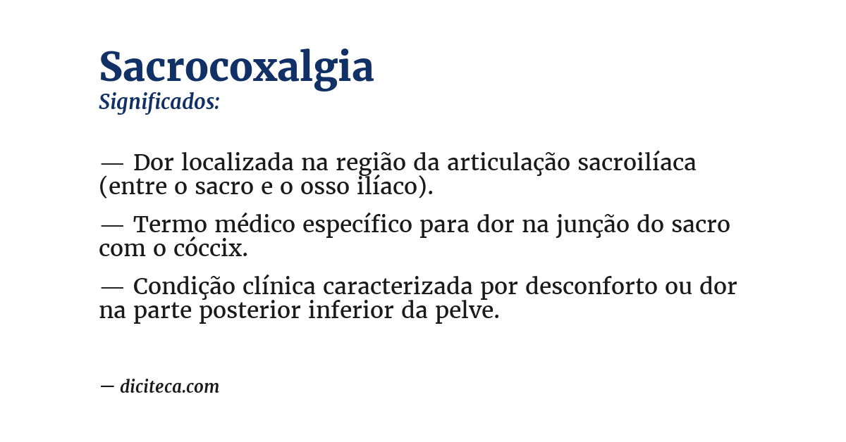 Significado de sacrocoxalgia
