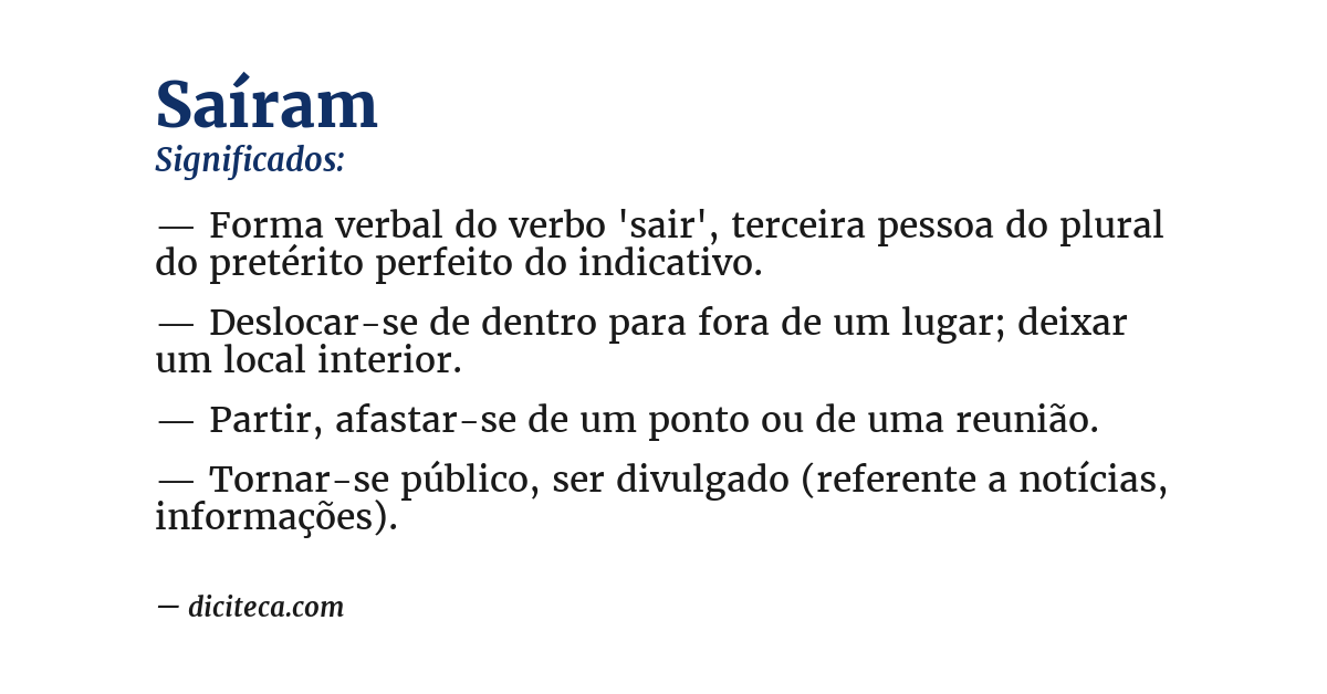 Significado de saíram