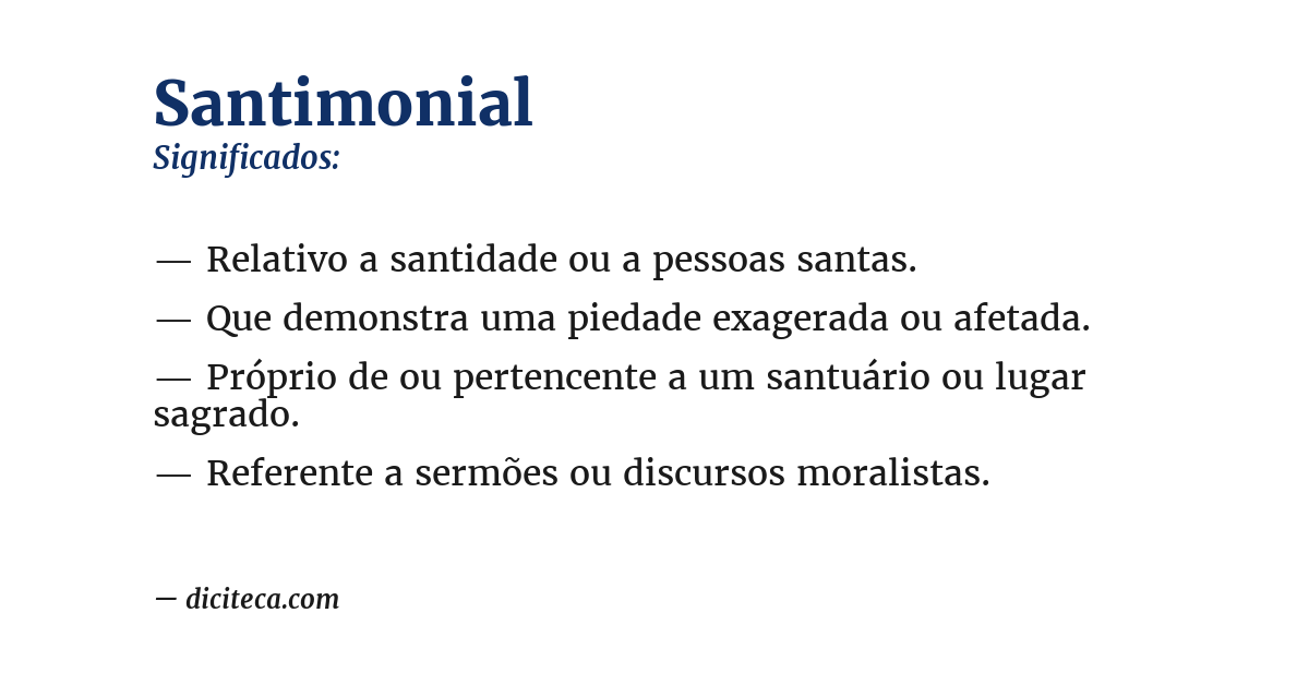 Significado de santimonial