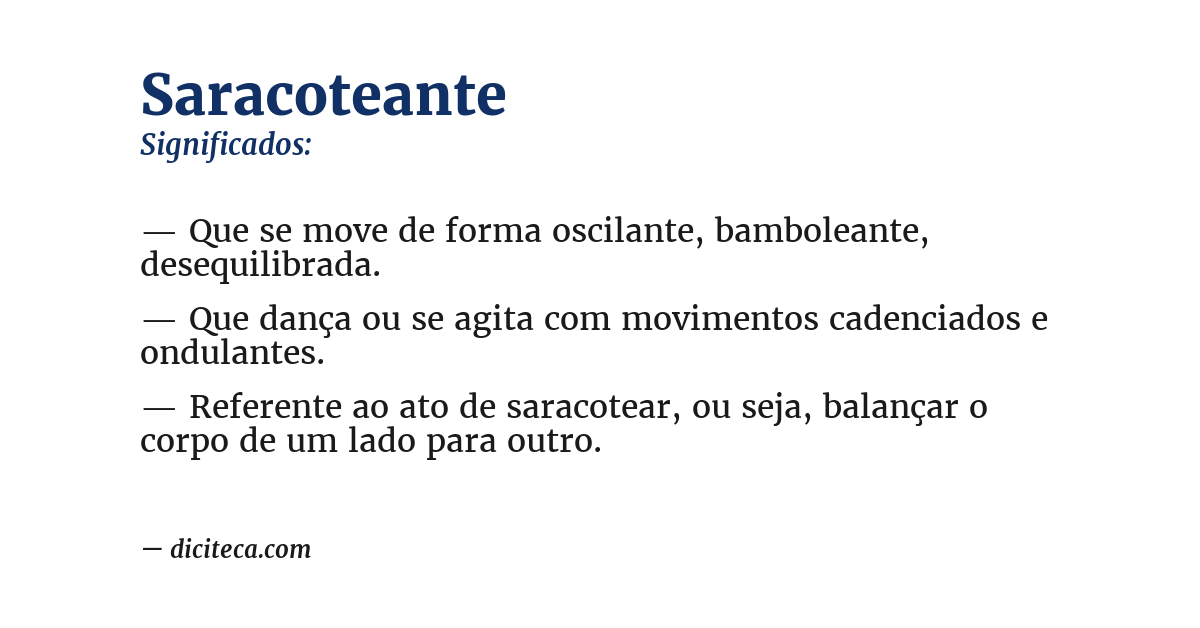 Significado de saracoteante