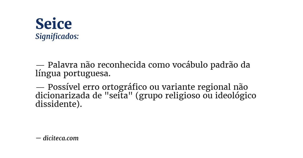 Significado de seice