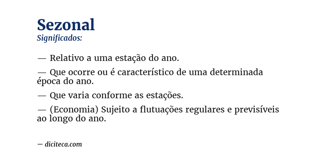 Significado de sezonal