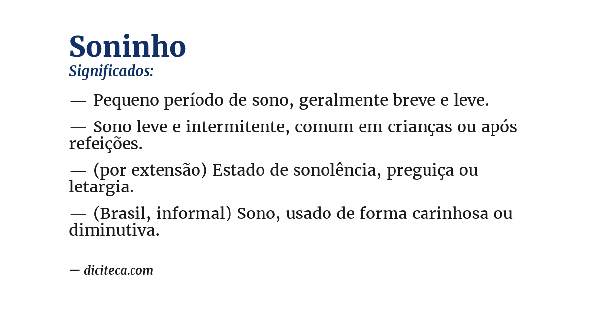 Significado de soninho