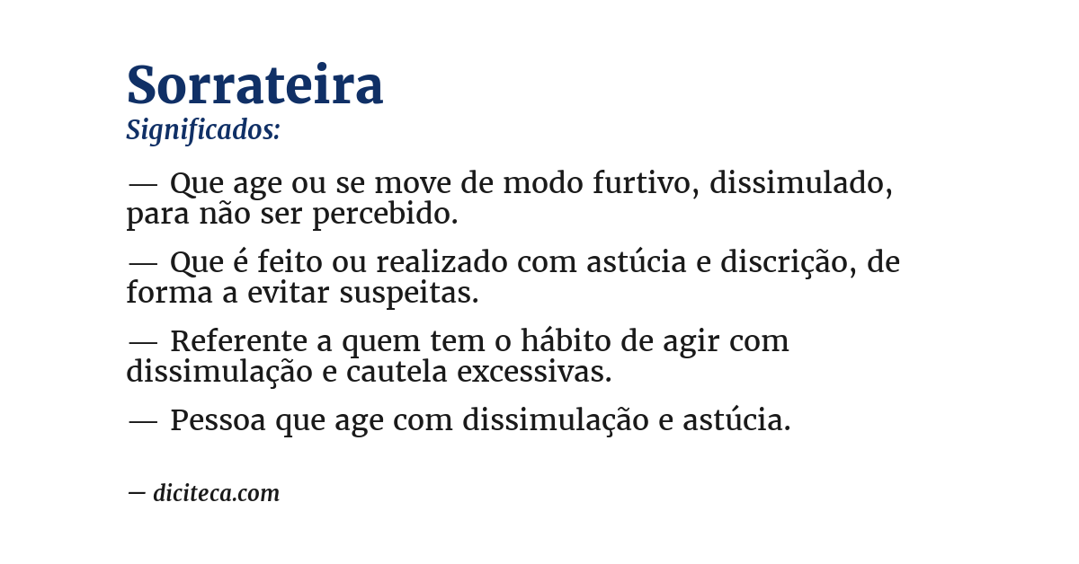 Significado de sorrateira