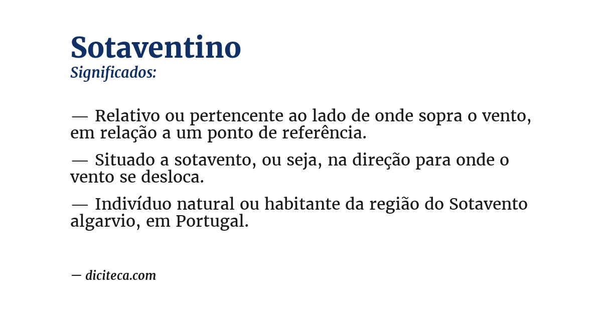 Significado de sotaventino