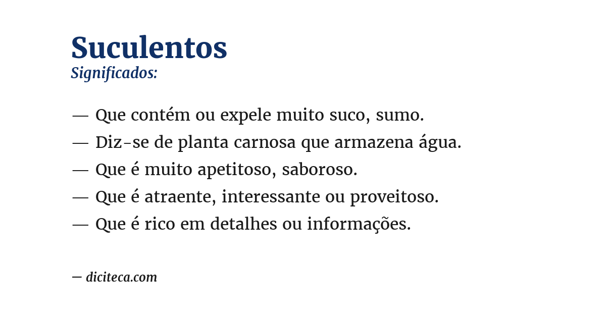 Significado de suculentos