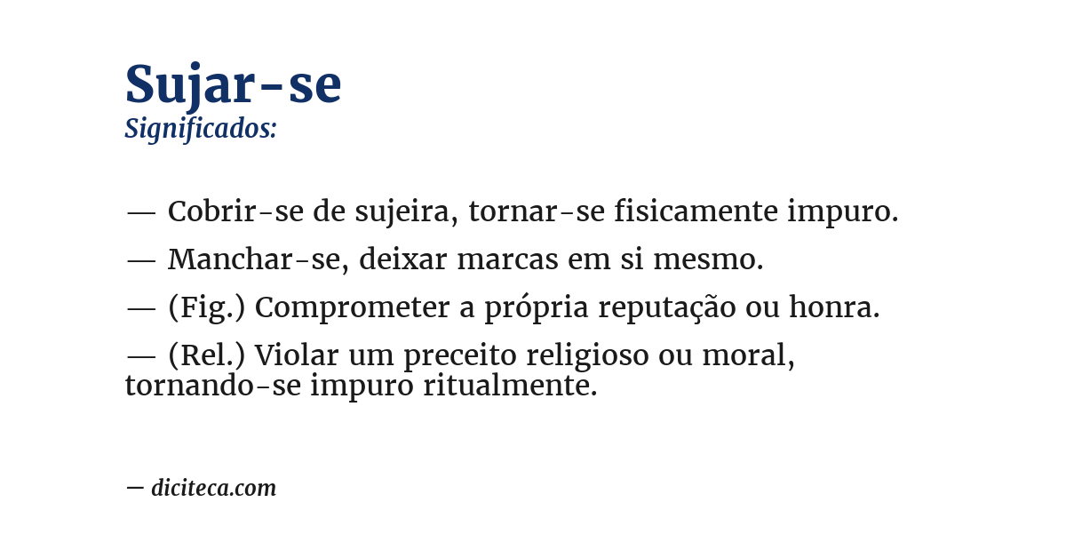 Significado de sujar-se