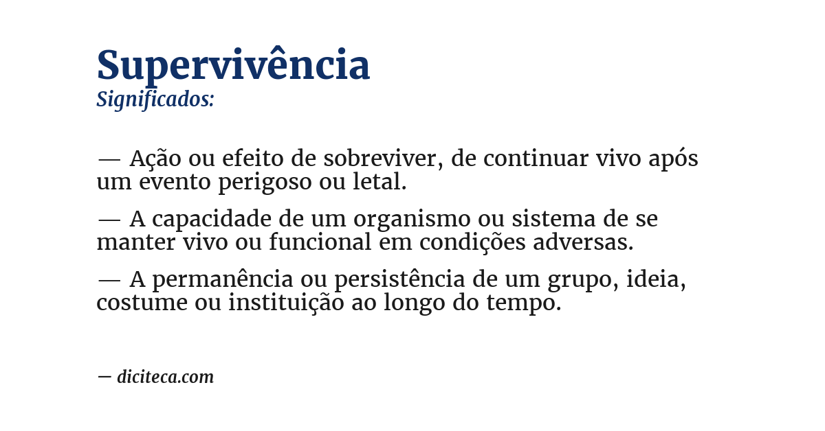 Significado de supervivência