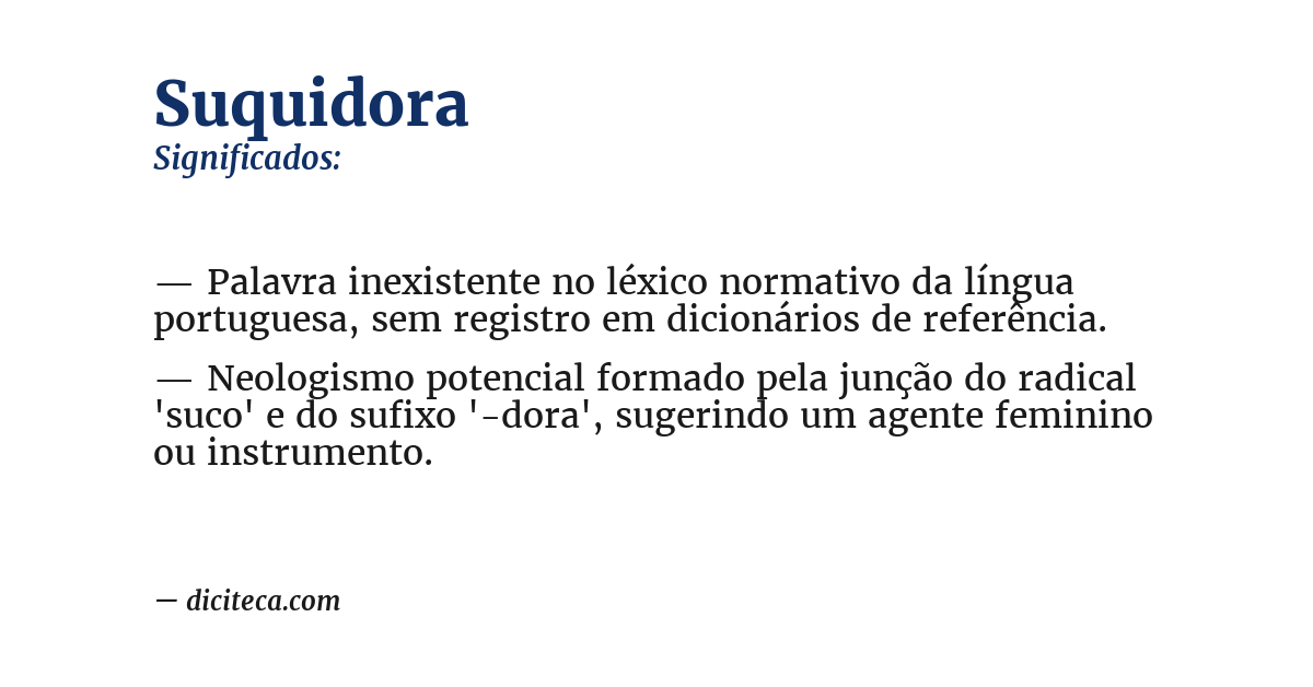 Significado de suquidora