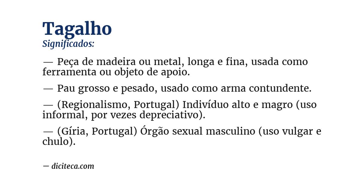 Significado de tagalho