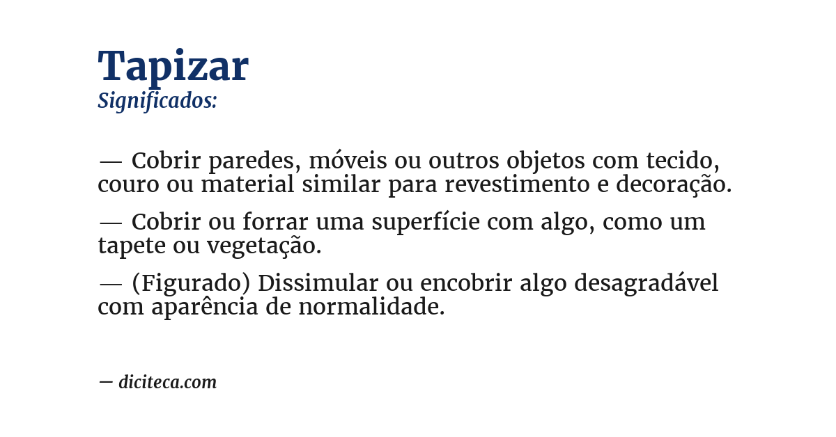 Significado de tapizar