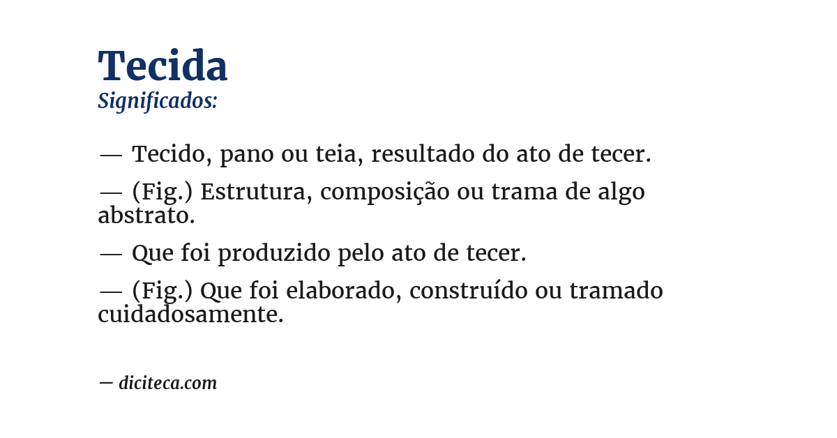 Significado de tecida
