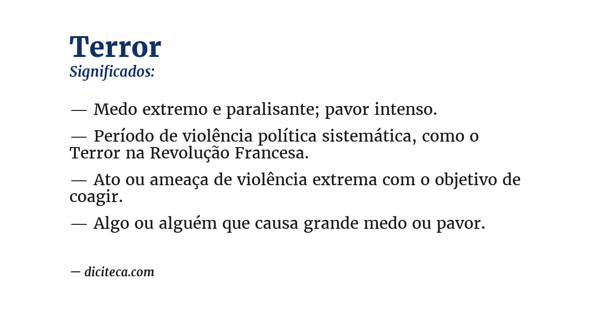 Significado de terror
