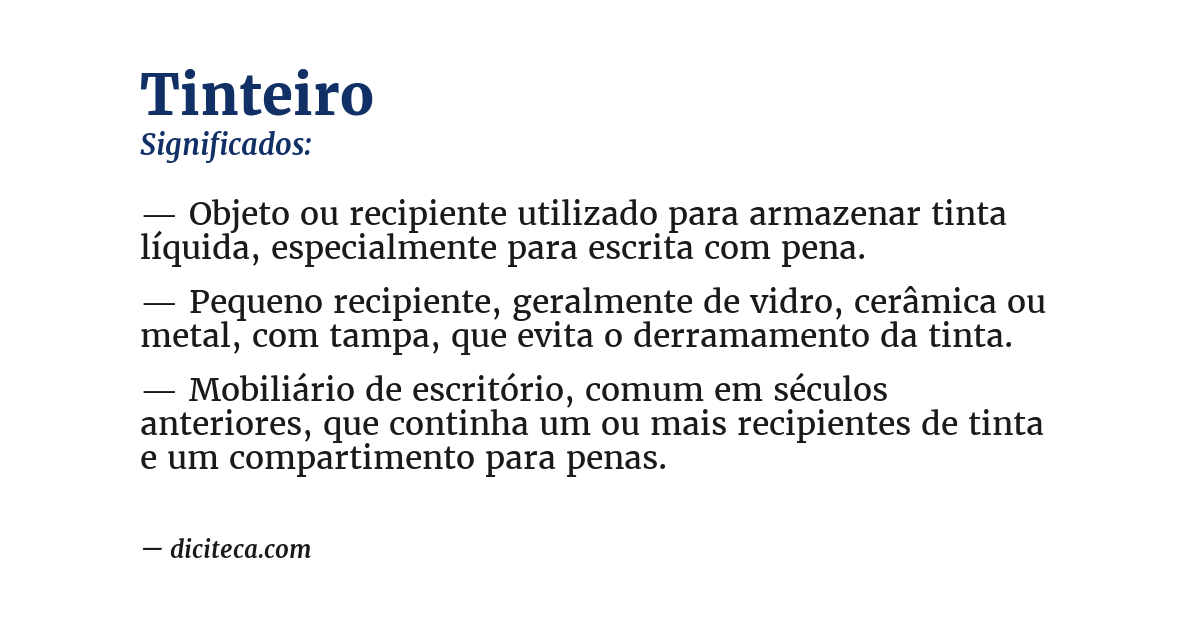 Significado de tinteiro