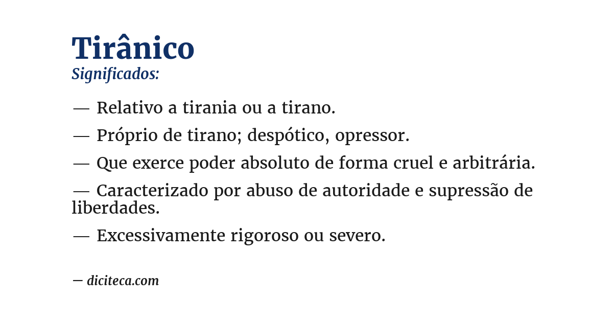 Significado de tirânico