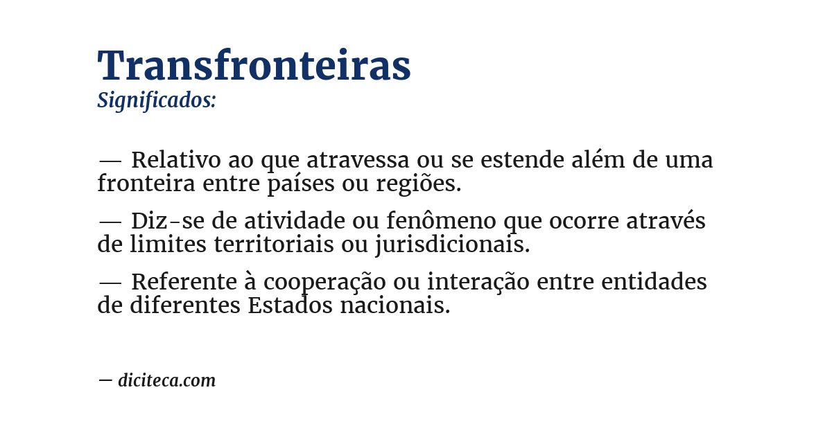 Significado de transfronteiras