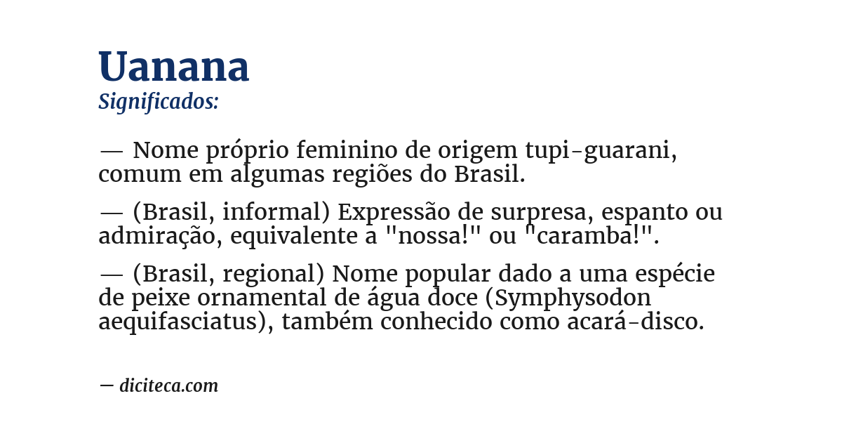 Significado de uanana