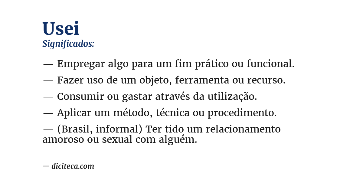 Significado de usei
