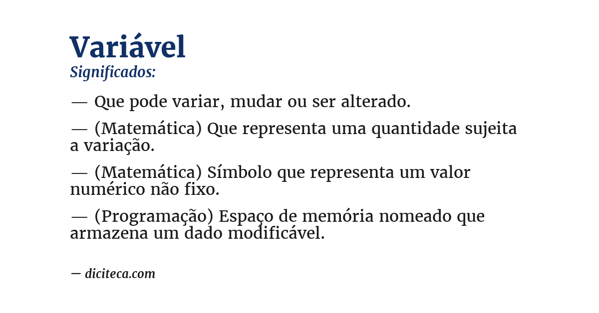Significado de variável