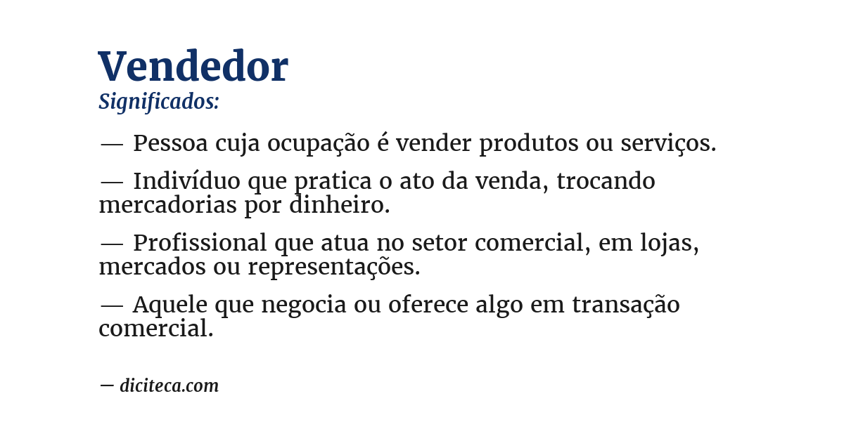 Significado de vendedor