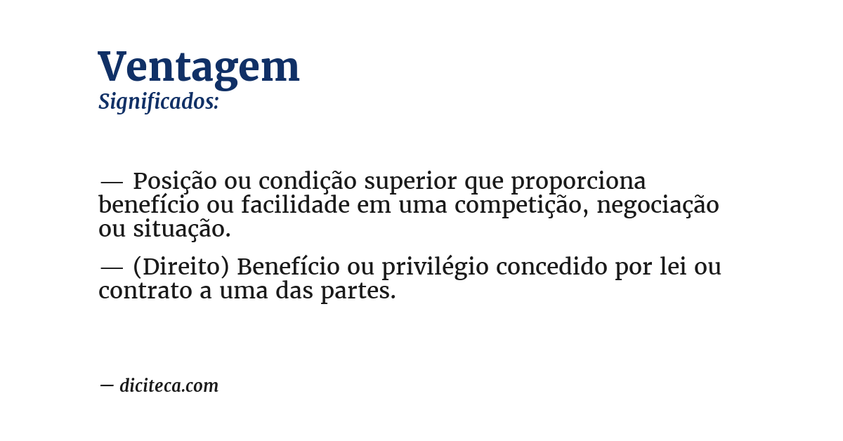Significado de ventagem