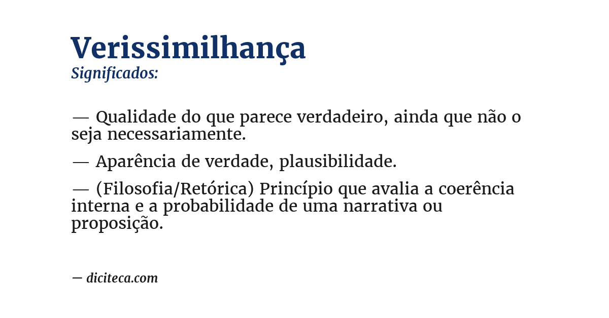 Significado de verissimilhança