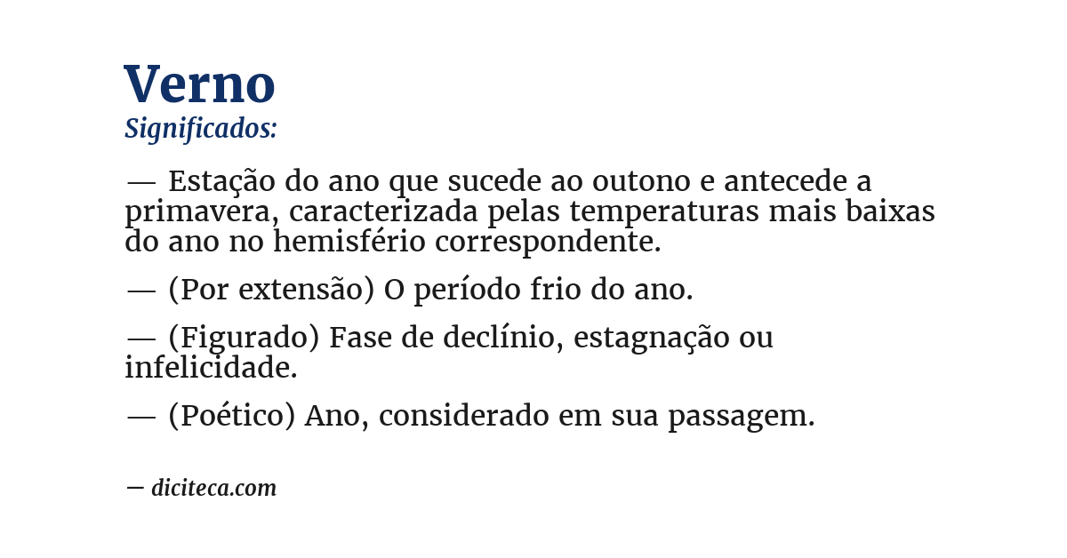 Significado de verno