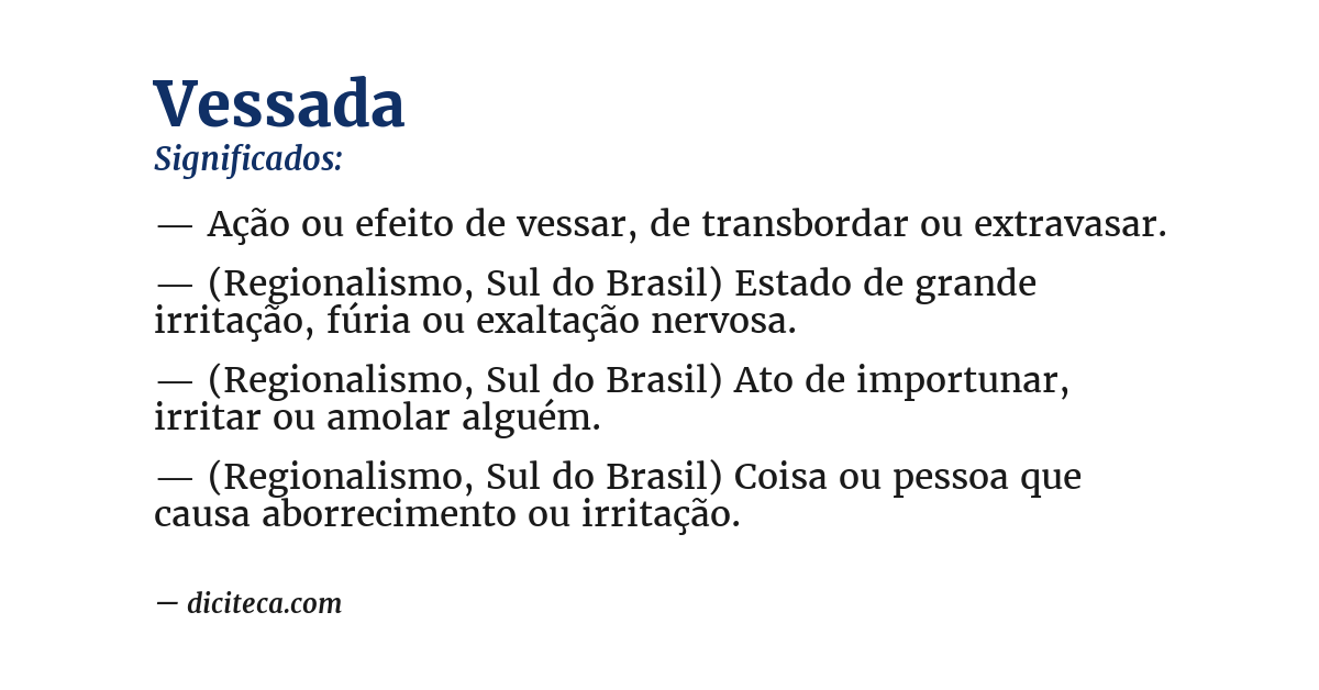 Significado de vessada