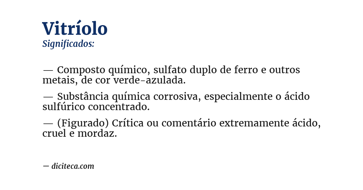 Significado de vitríolo