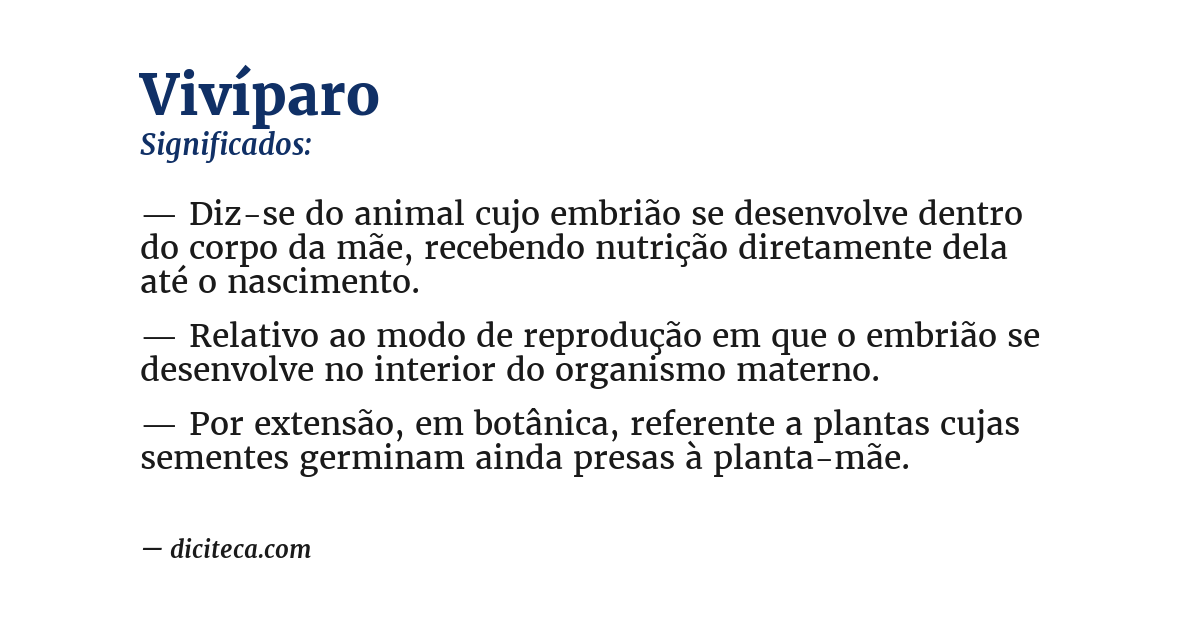 Significado de vivíparo