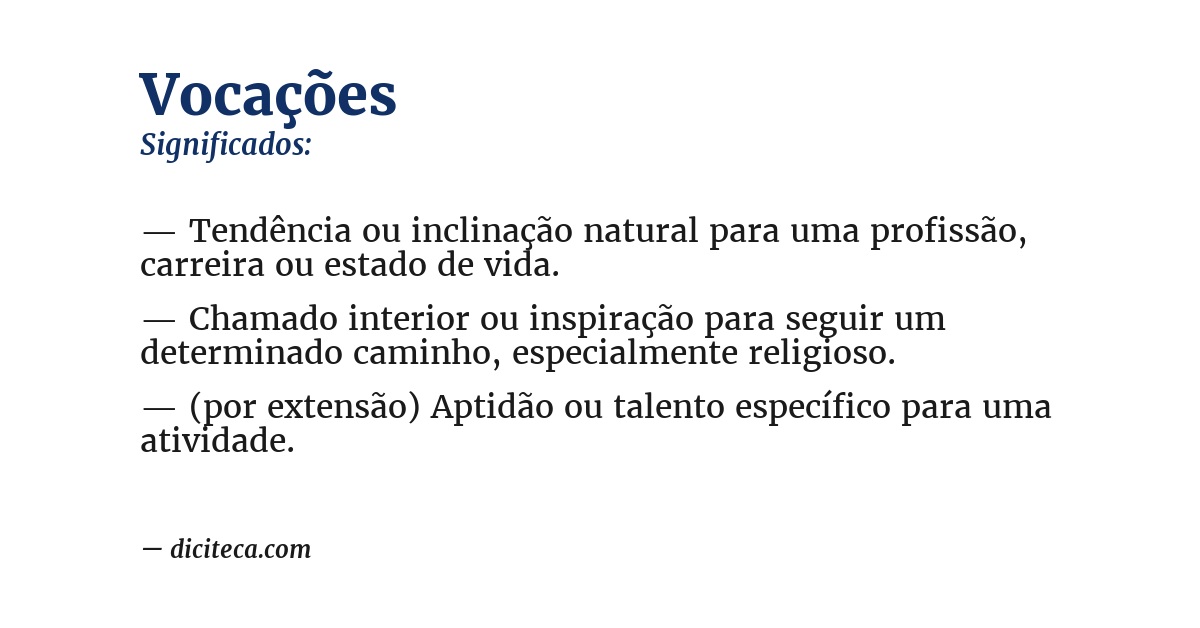 Significado de vocações