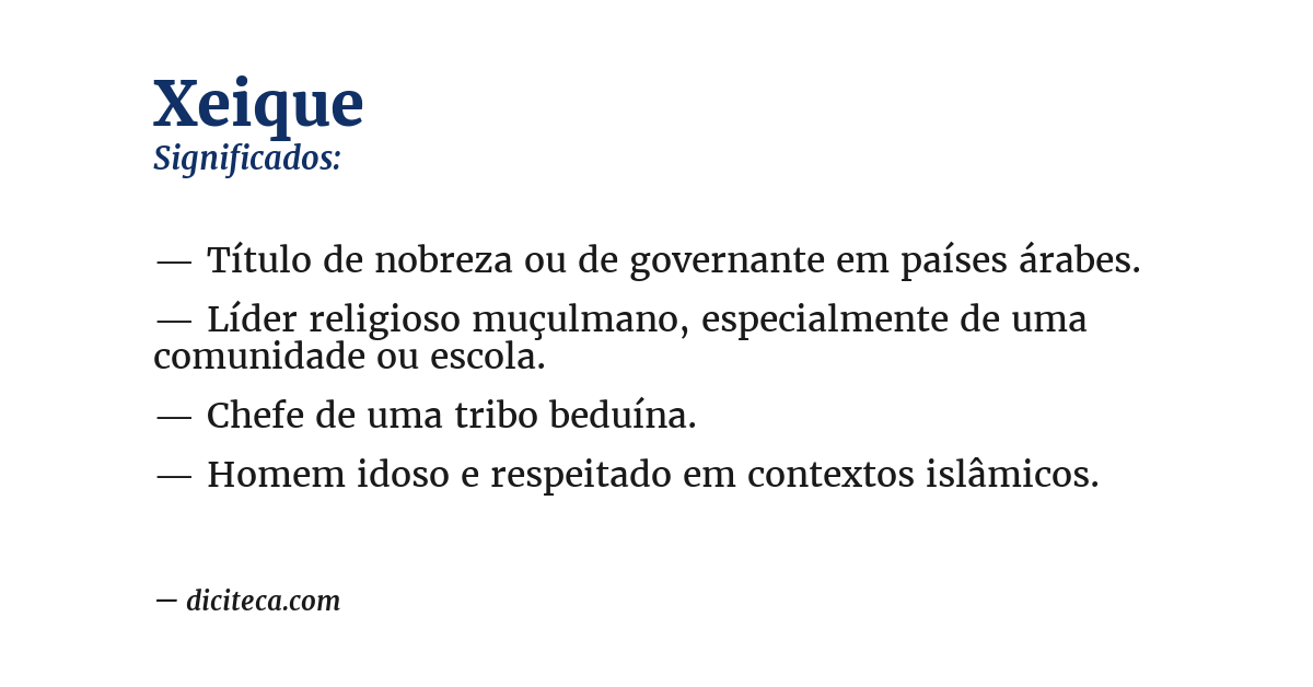 Significado de xeique