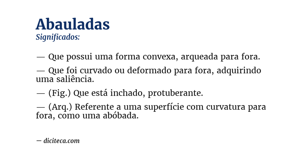 Significado de abauladas