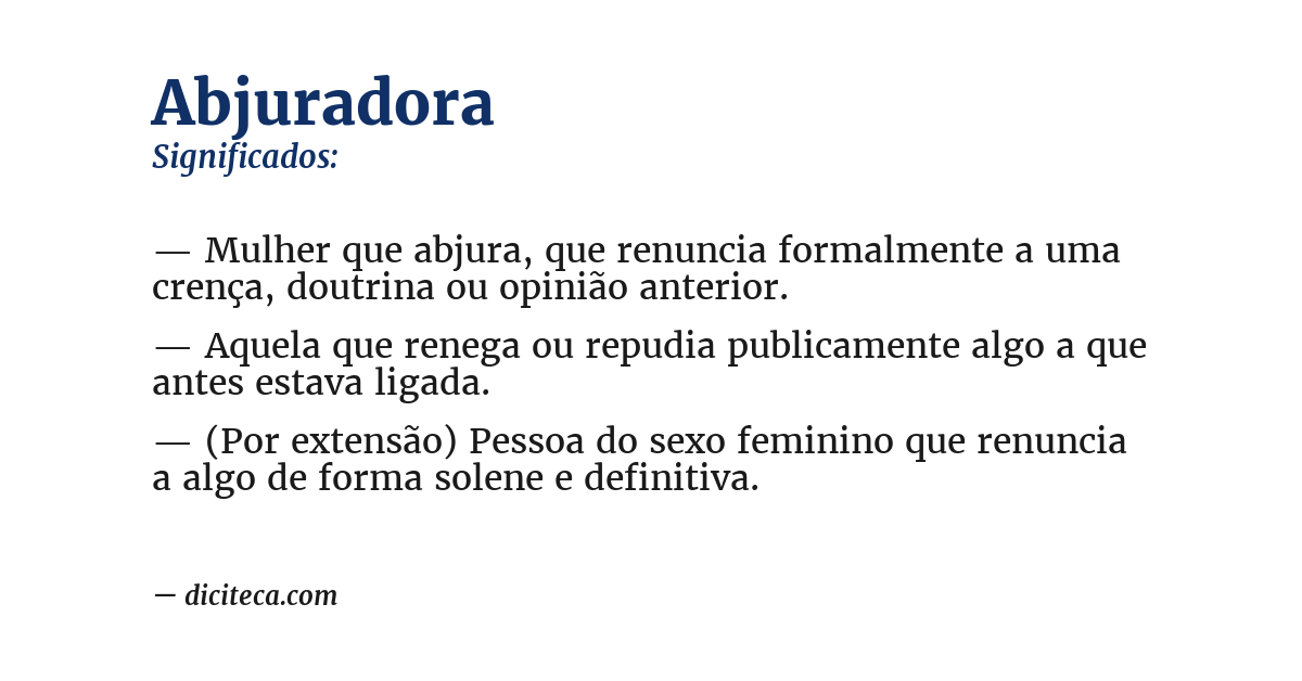 Significado de abjuradora