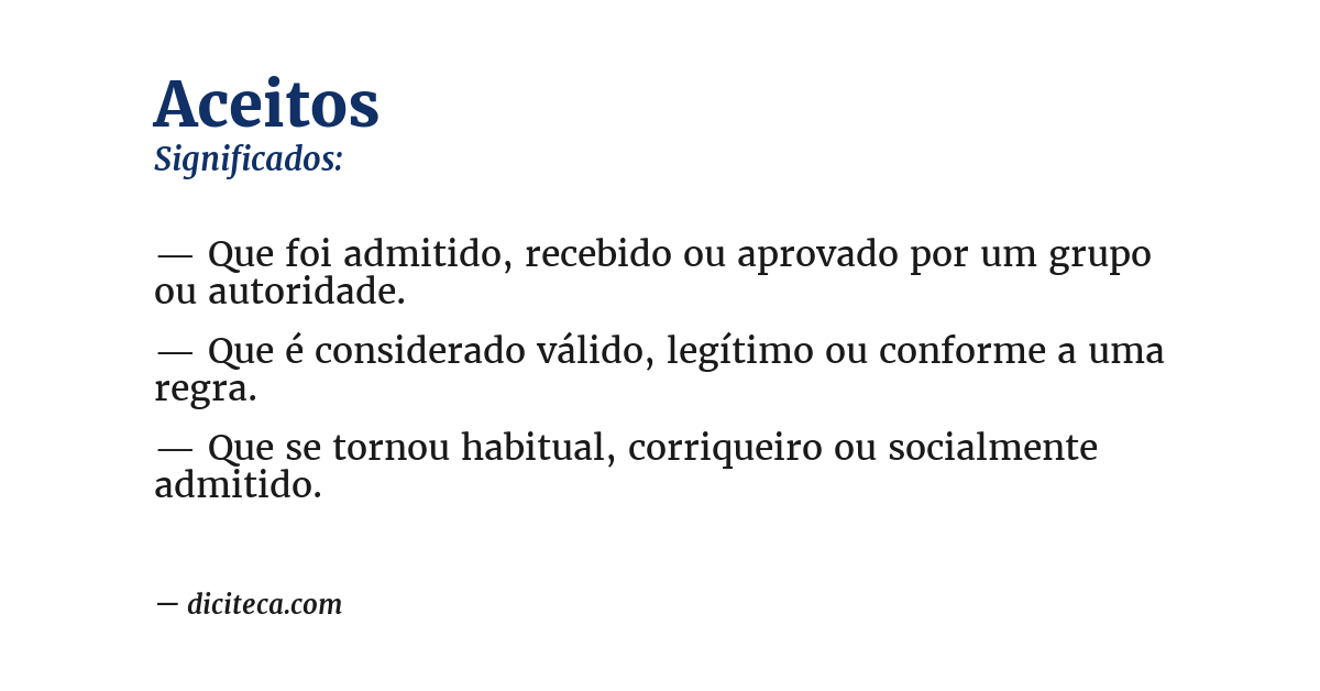 Significado de aceitos