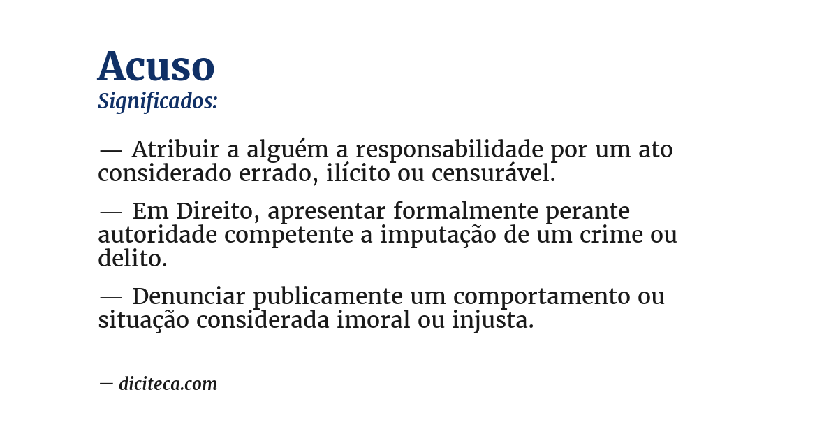 Significado de acuso