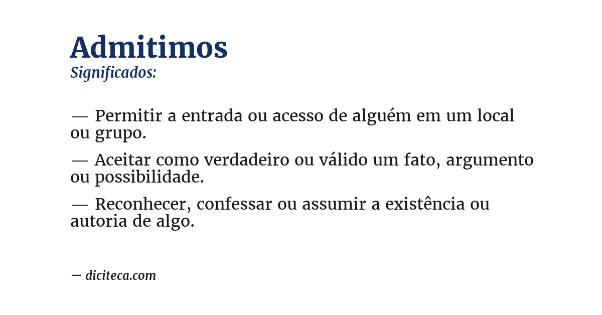 Significado de admitimos