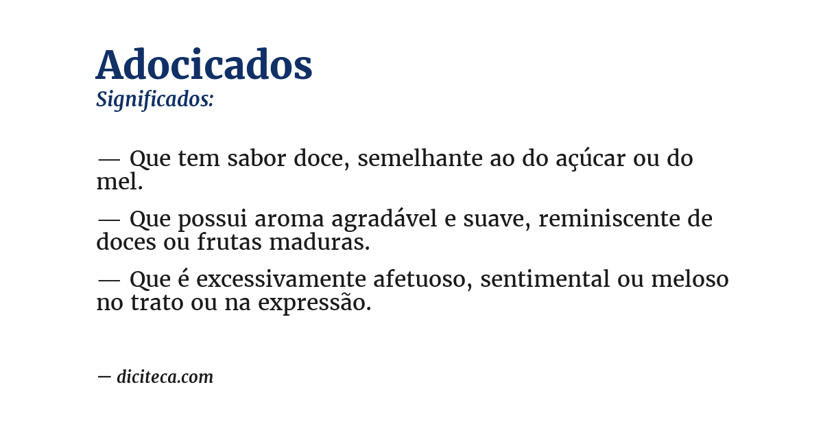 Significado de adocicados