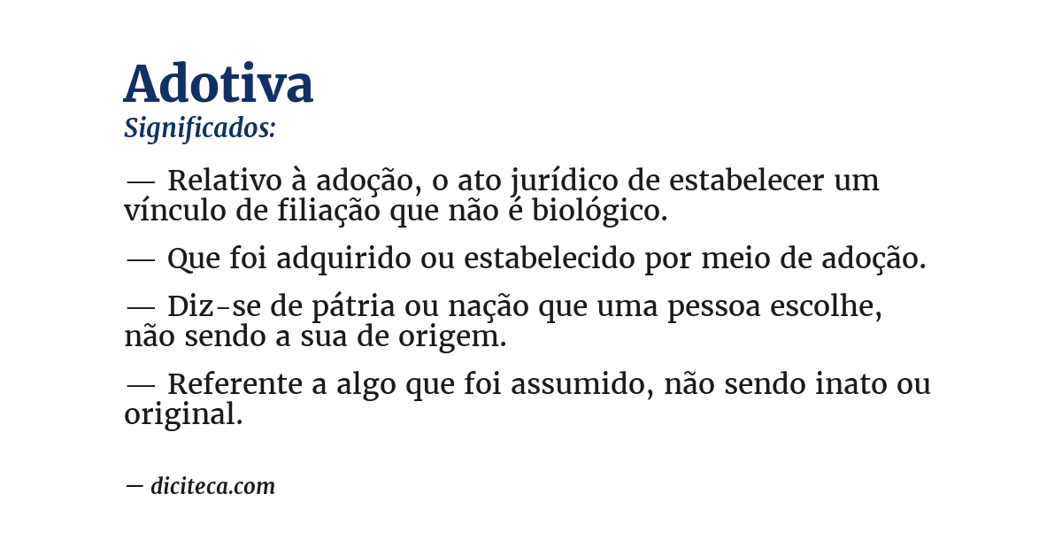 Significado de adotiva