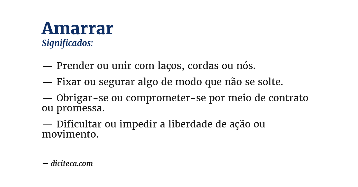 Significado de amarrar
