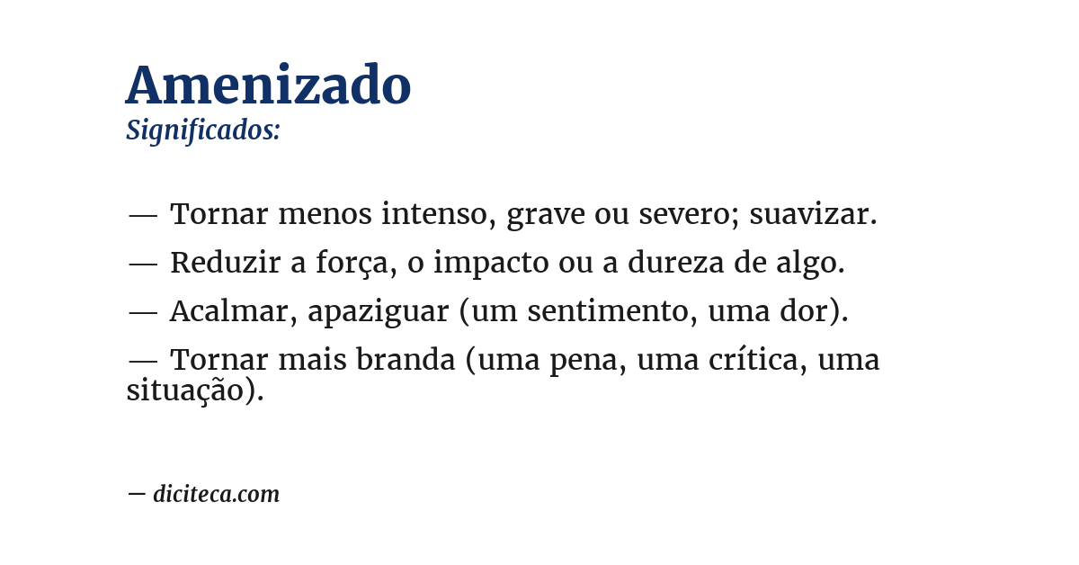 Significado de amenizado