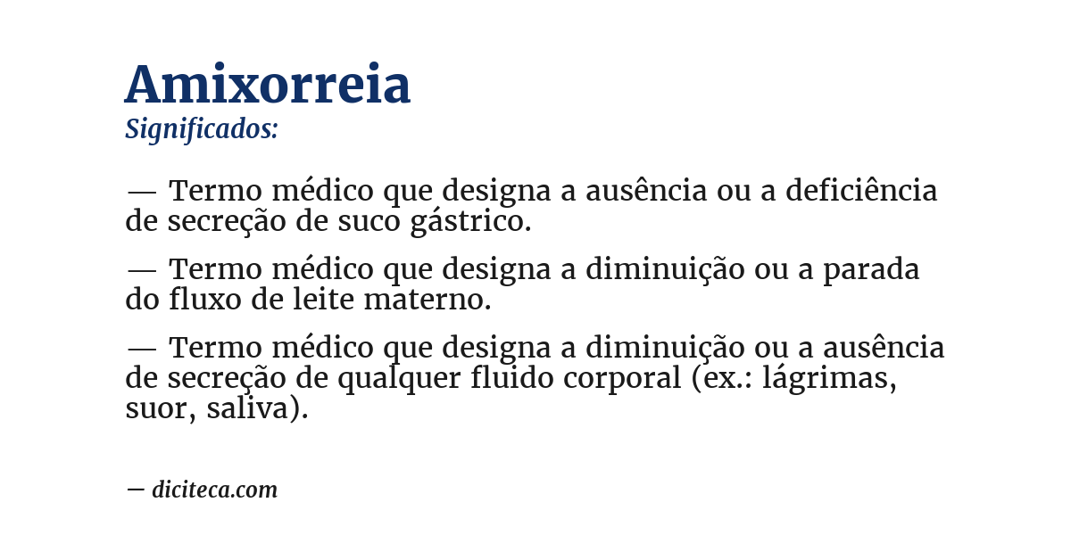 Significado de amixorreia
