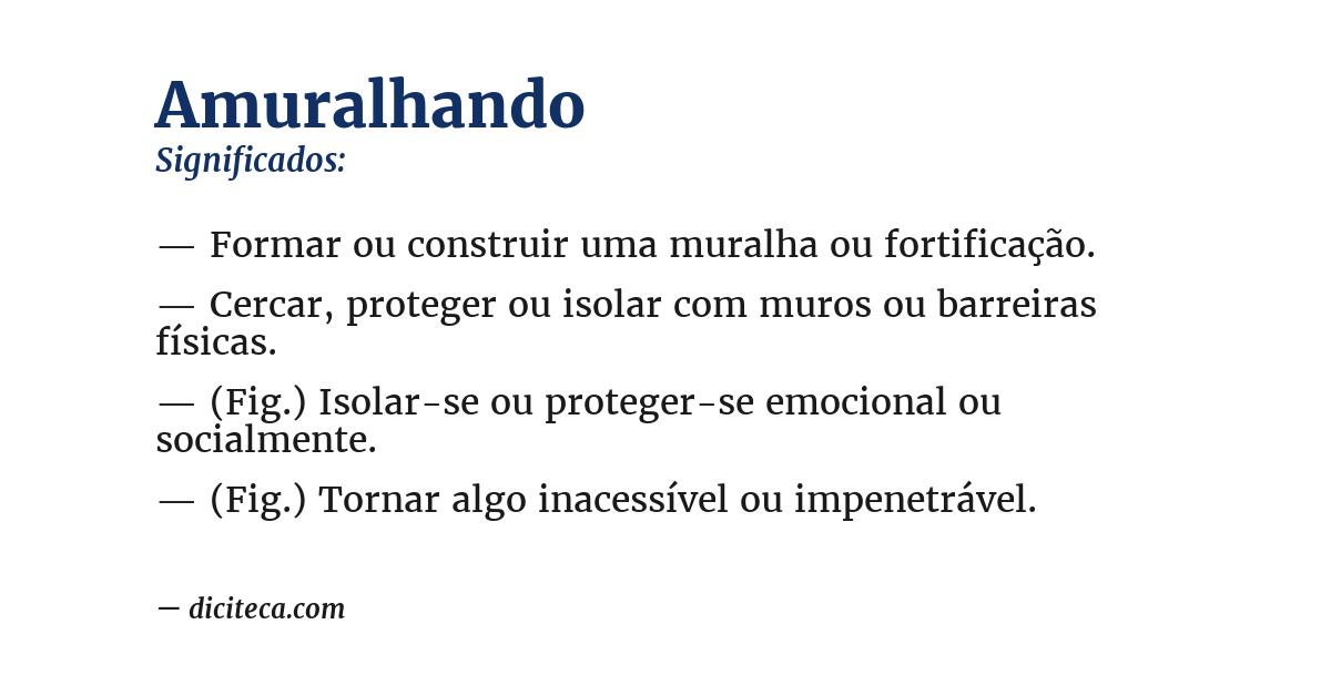 Significado de amuralhando