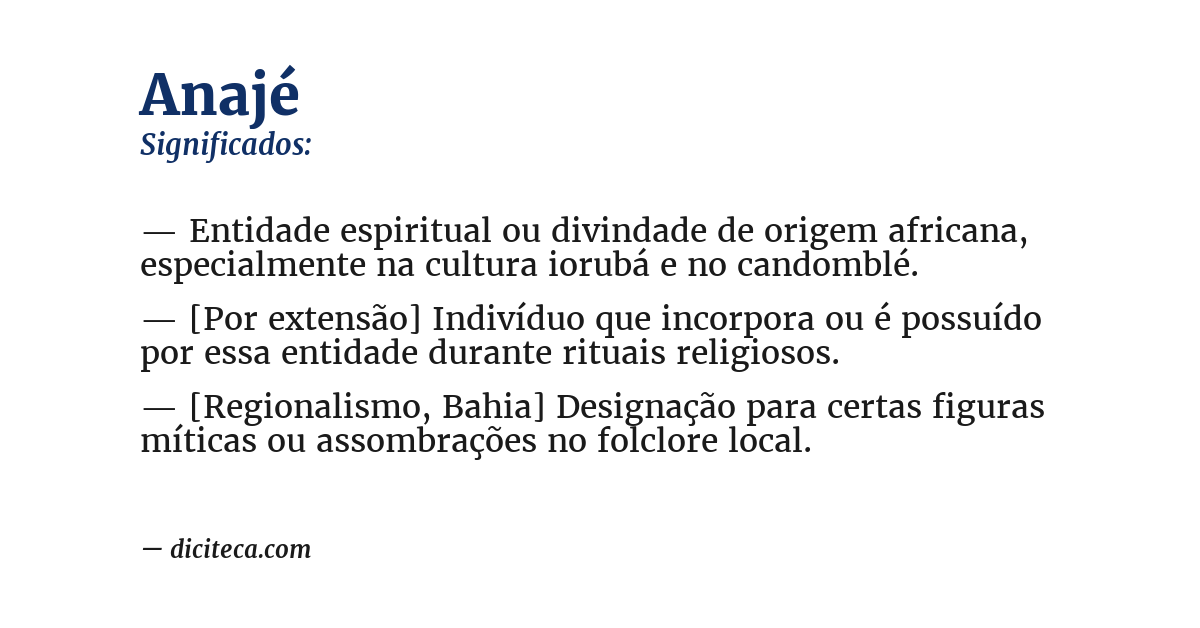 Significado de anajé